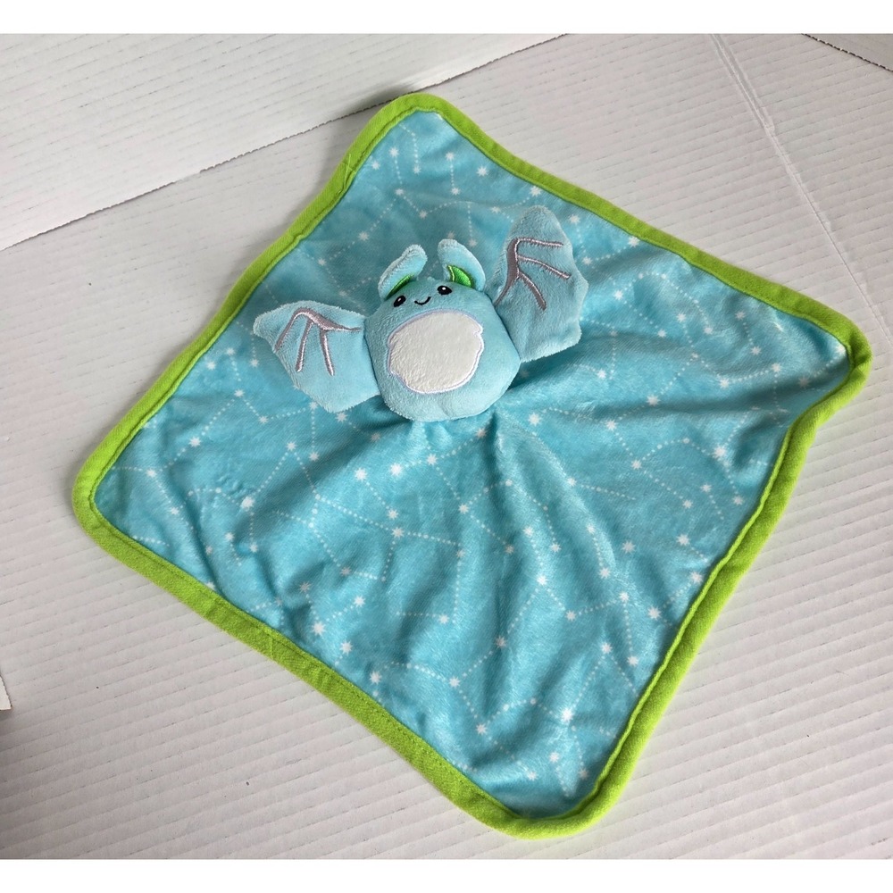 Walmart Parents Choice Bat Plush Lovey‎ Blue & Green Rattle Crinkle 339739